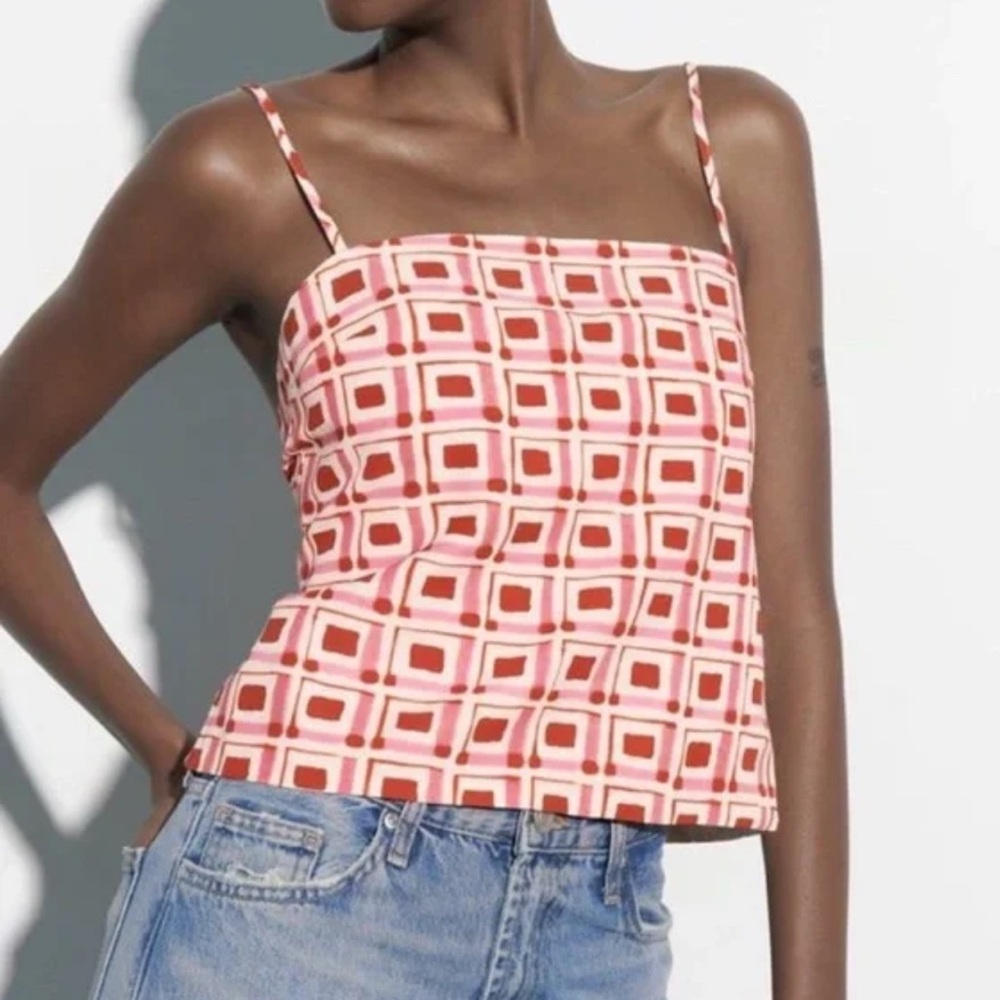 Zara Linen Tie Back Top